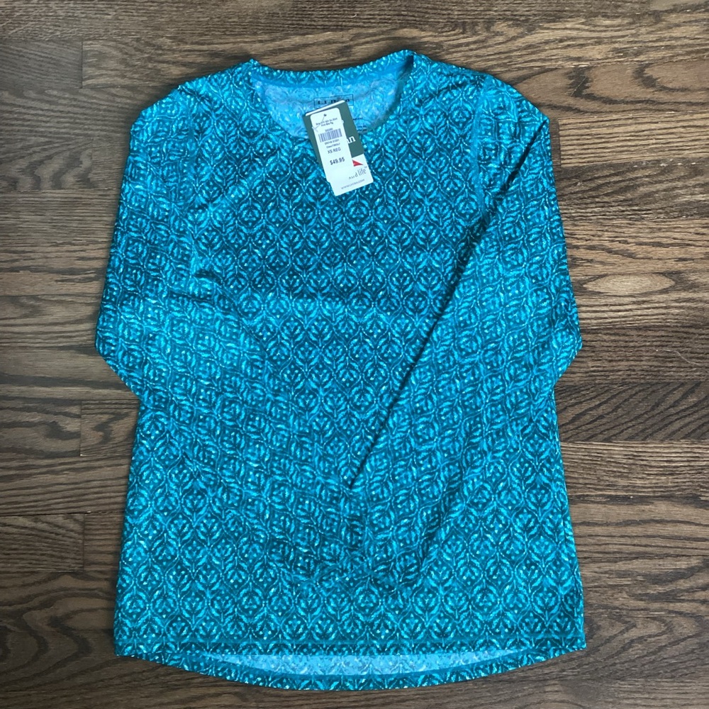 L.L. Bean Sunblocking Swimwear UPF 50+ Sun Shirt Rash Guard women’s size XS